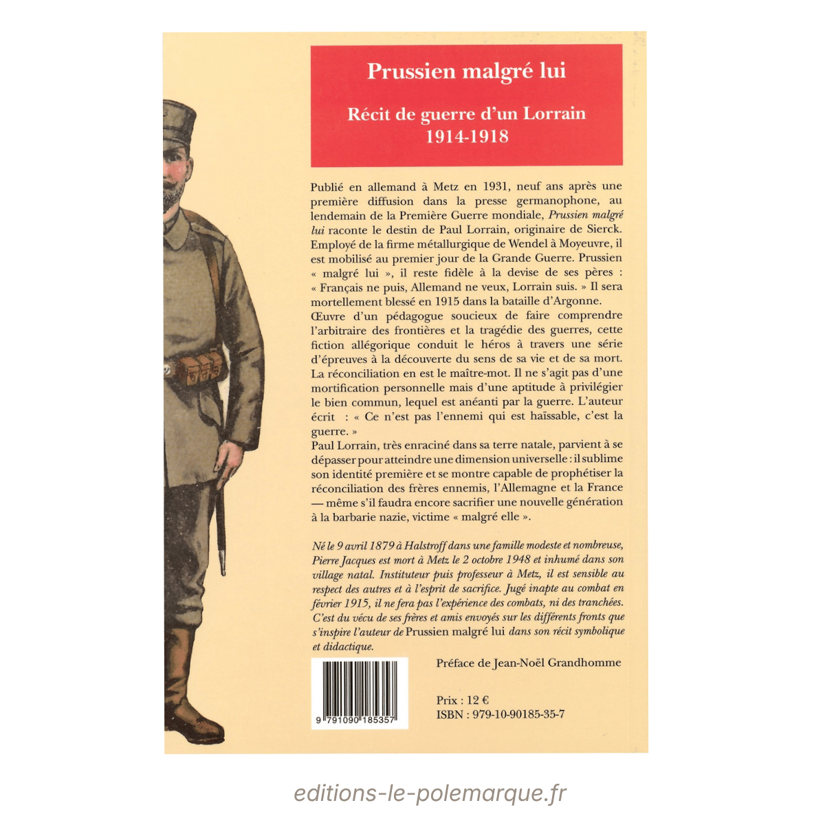 pierre jacques prussien malgré lui, récit de guerre d'un lorrain 1914 1918